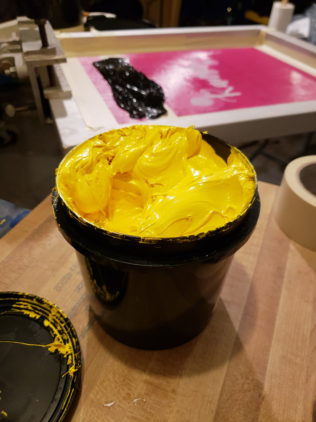 Sunshine yellow ink for Kansas sunflower print during production