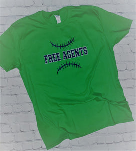 Free Agents Adult Softball Team short sleeve tshirt