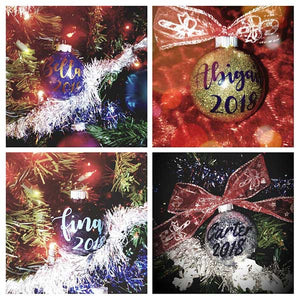Custom Name and Year Christmas/Holiday Ornaments